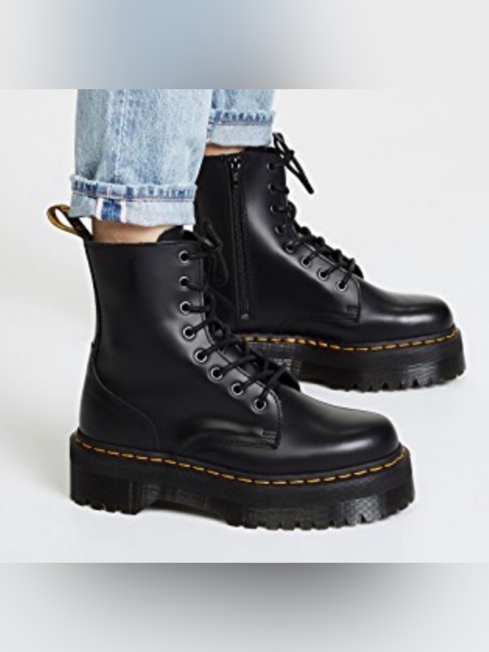 Doctor Martens Jadon Black Platform Boots Size 8